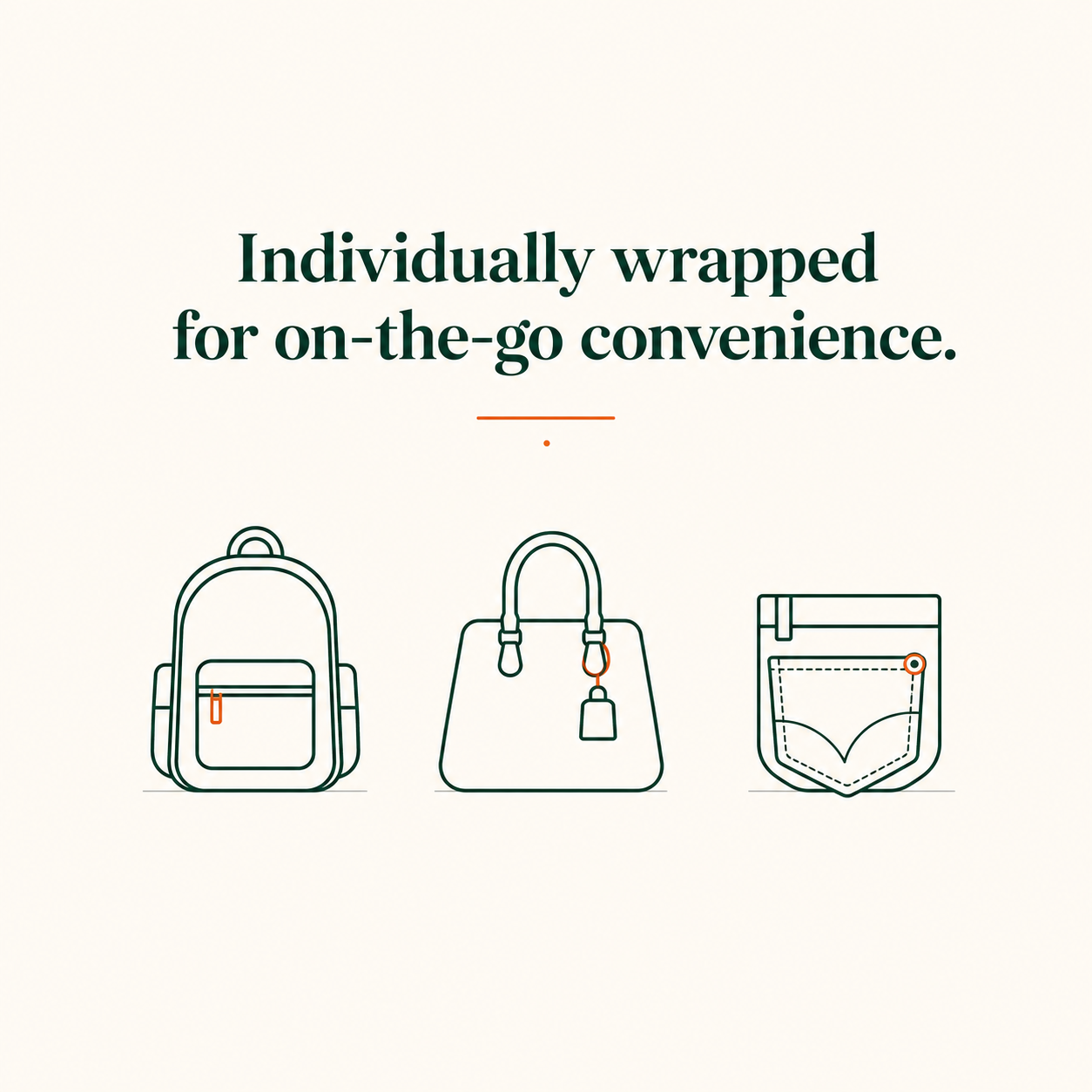 Individually wrapped for on the go convenience