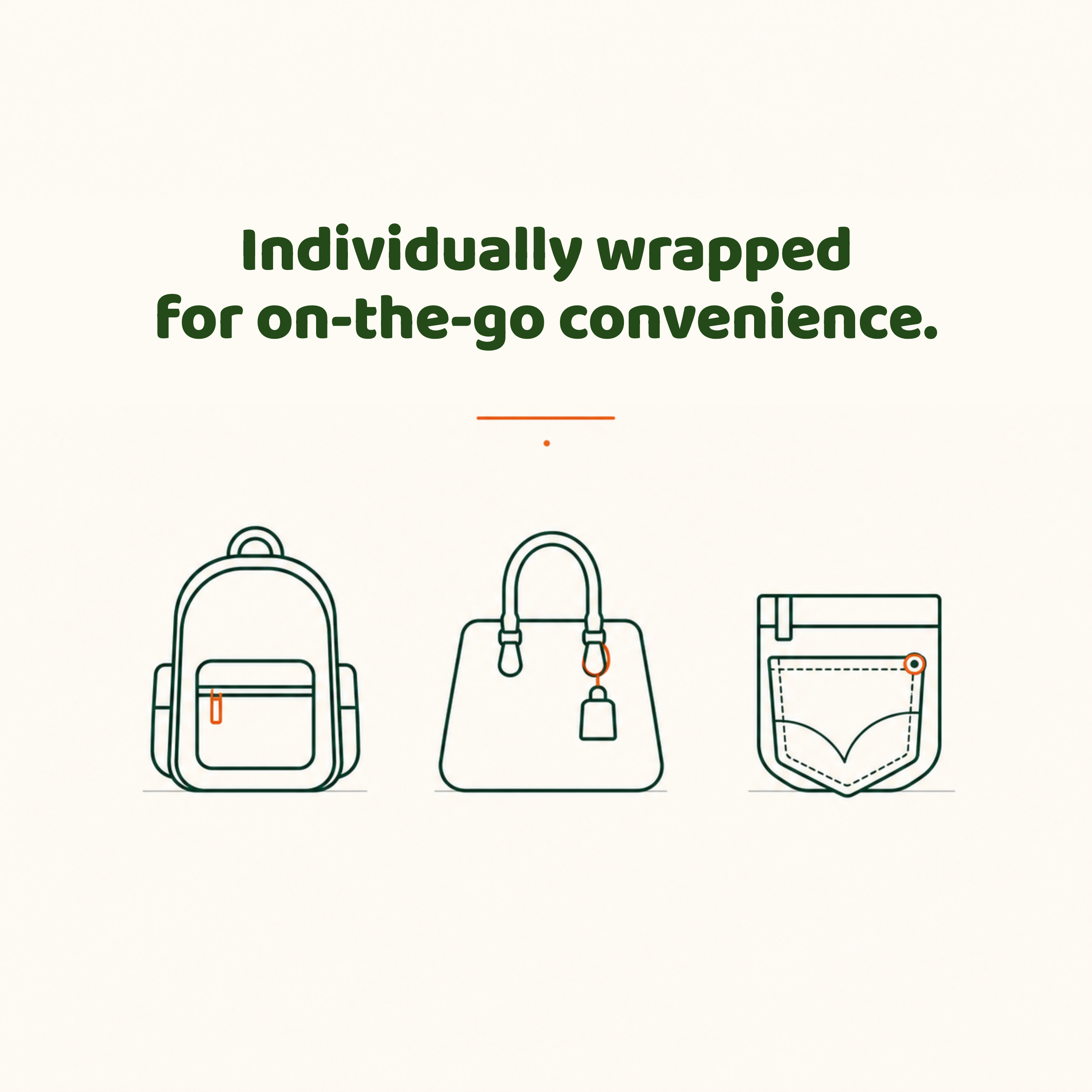 Individually wrapped for on the go convenience