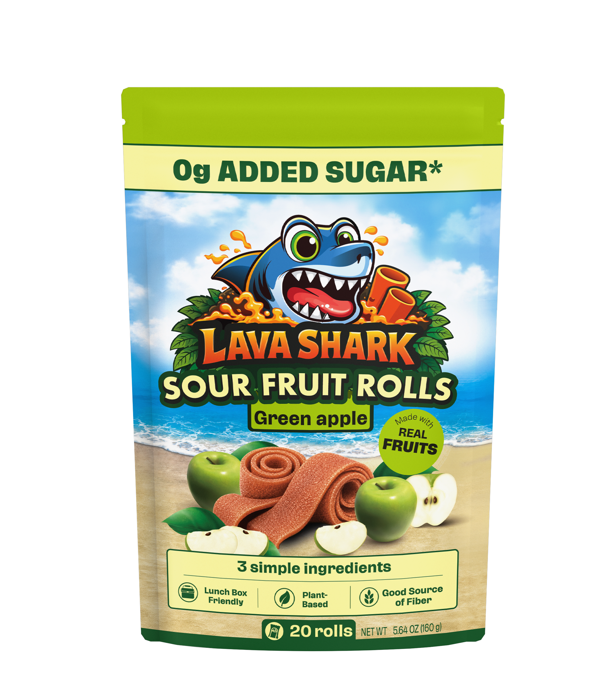 Green Apple Sour Fruit Rolls — 3-Pack